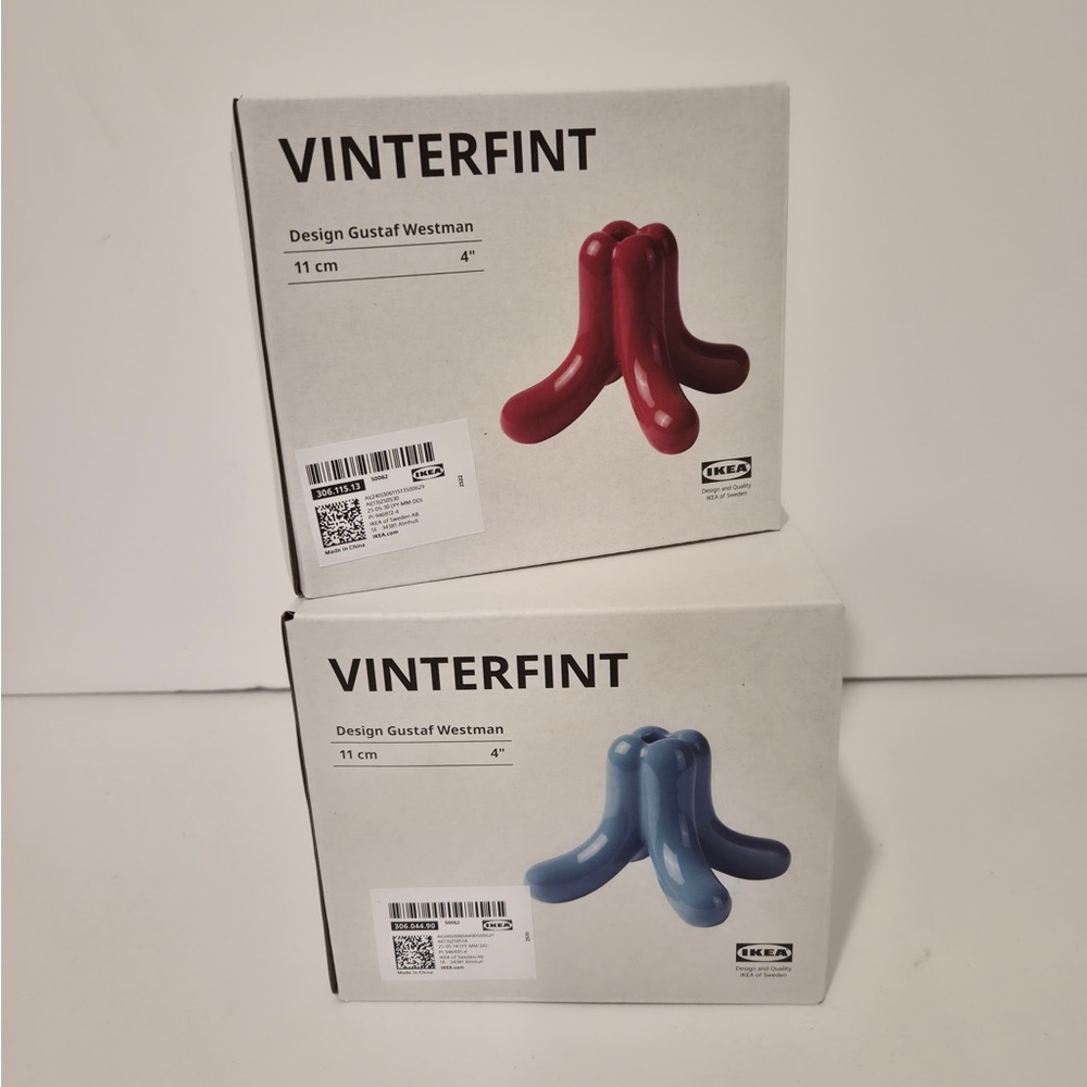 IKEA VINTERFINT Red and Blue Candle Holder Limited